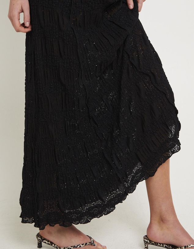 Subtitled - Amore Asymmetrical Textured Maxi Skirt