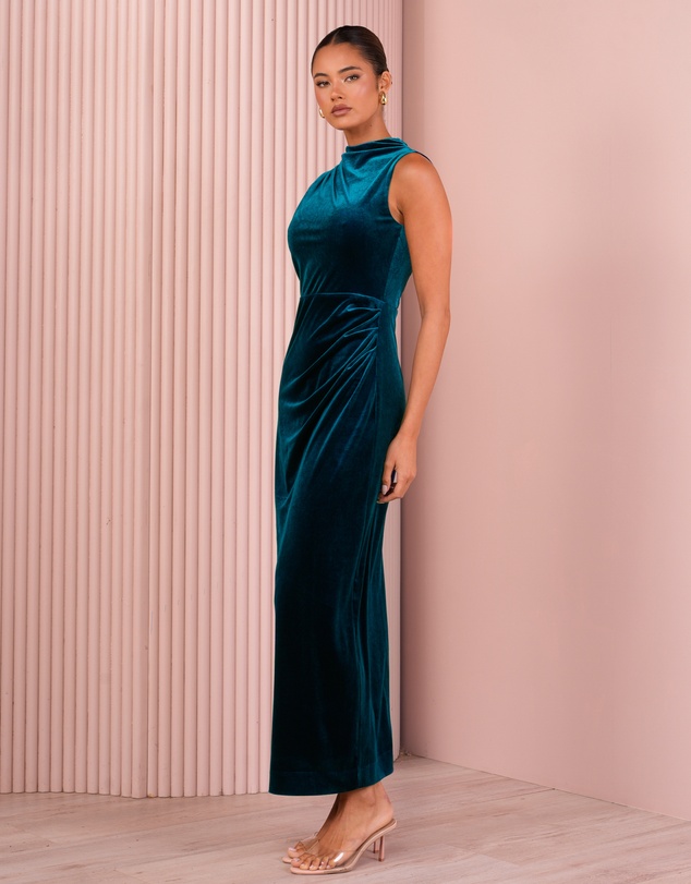 Azzurielle - Moriah High Neck Maxi Gown