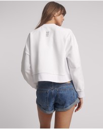ONE TEASPOON - Studded Heart Cropped Sweater - White