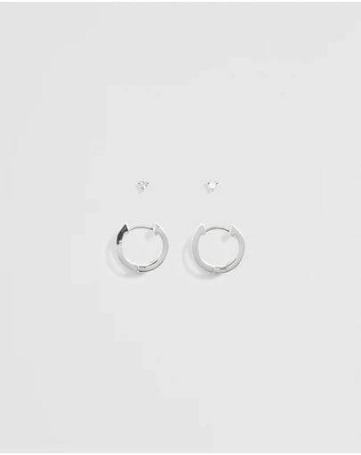 Country Road - Double Hoop Stud Earring Pack Of 2