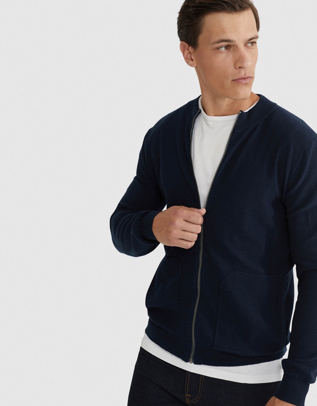 Oxford - Ryan Cotton Blend Knit Zip Top