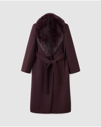 M.N.G - Manteco Wool Coat With Fur Collar
