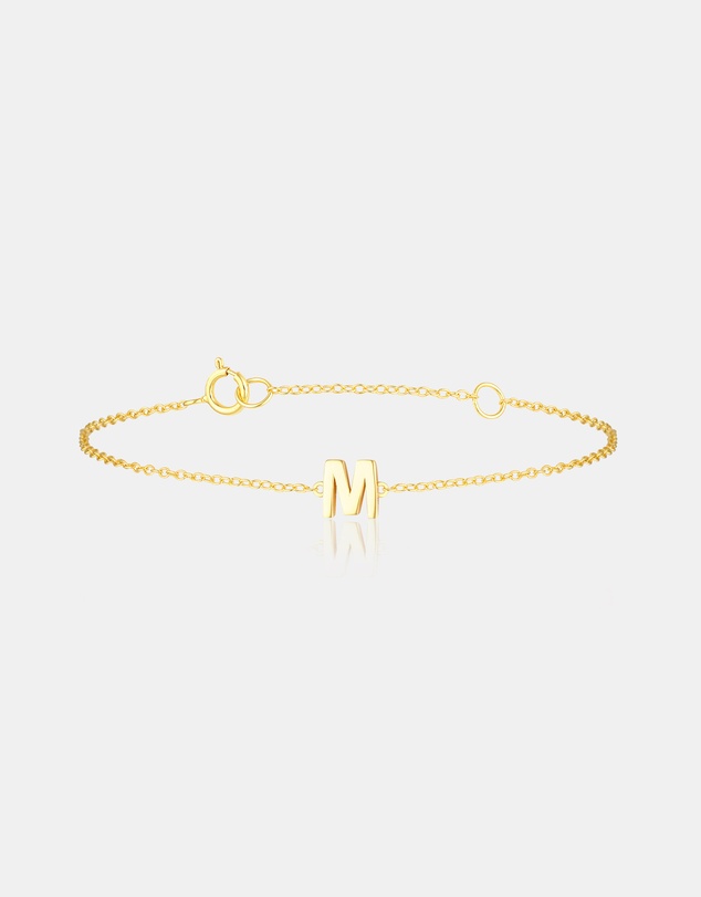The Silver Collective - Petite A-Z Letter Bracelet Gold - M