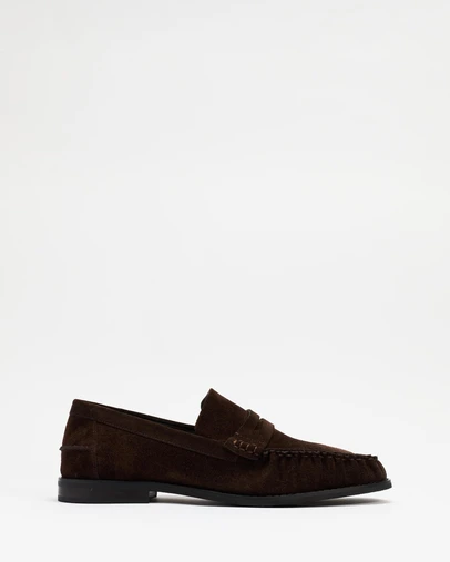 AERE - Mens Suede Penny Loafers