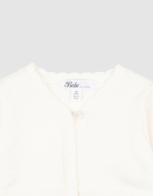 Bebe by Minihaha - SCALLOPED EDGE ORGANIC CARDIGAN - Babies