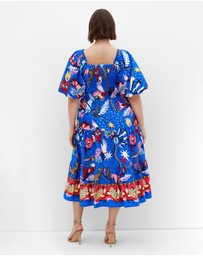City Chic - Simona Print Puff Sleeve Dress