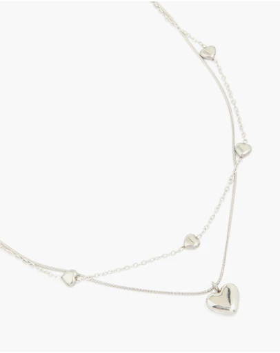 Lovisa - Waterproof Stainless Steel Multi Heart Charms Layered Necklace
