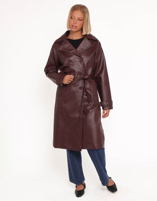 Petal & Pup - Vita Faux Leather Jacket - Burgundy