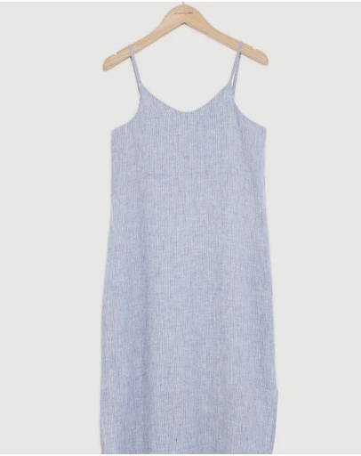 Revibe - Repaired Assembly Label Linen Slip Dress