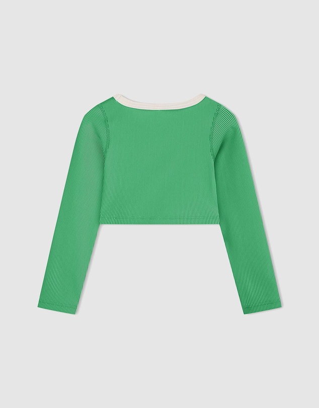 Zulu & Zephyr Mini - Mini Stripe Rib Crop Rashie - Kids-Teens