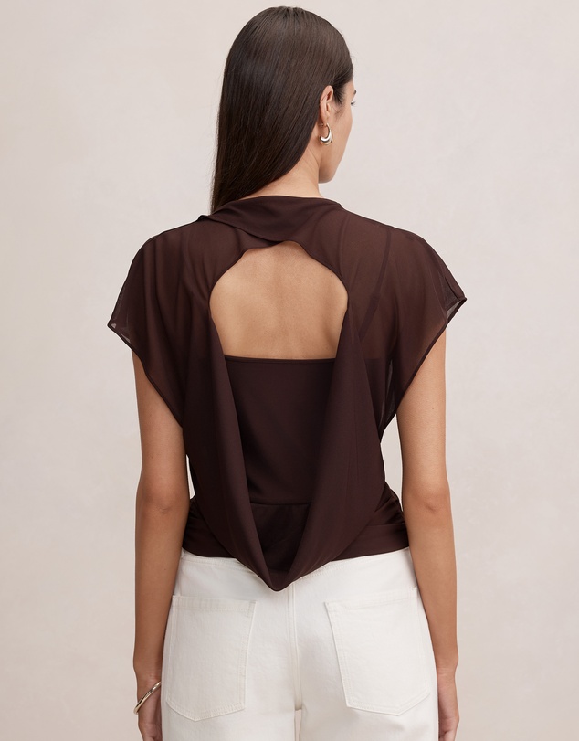 Forever New - Mattie Mesh Overlay Top