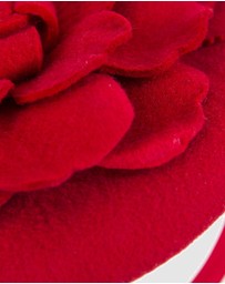Max Alexander - Felt Red Winter Pillbox Fascinator