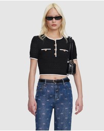 Self Portrait - Pointelle Knit Top