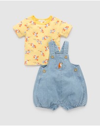 Purebaby - Denim Overall Set -Kids-Babies
