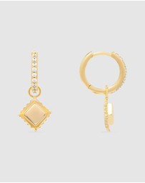 Wanderlust + Co - Ravioli Charm Huggie Earrings