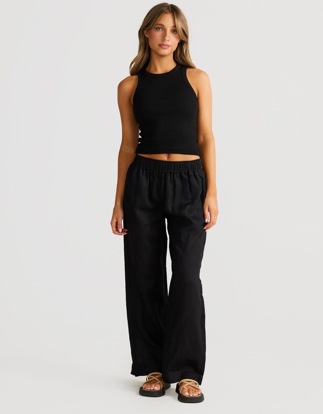Vacay Swimwear - Rib Tank Black