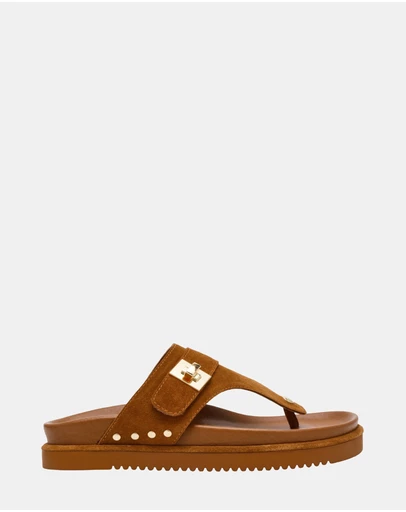 Steve Madden - Thona Chestnut Suede Sandals