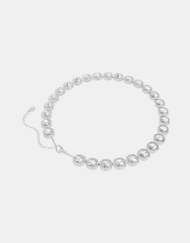 Swarovski - Una Angelic Necklace, Cushion Cut, White, Rhodium Plated