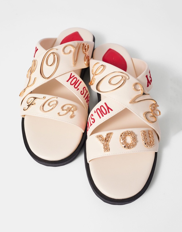 & Other Stories - Text-Print Leather Sandals