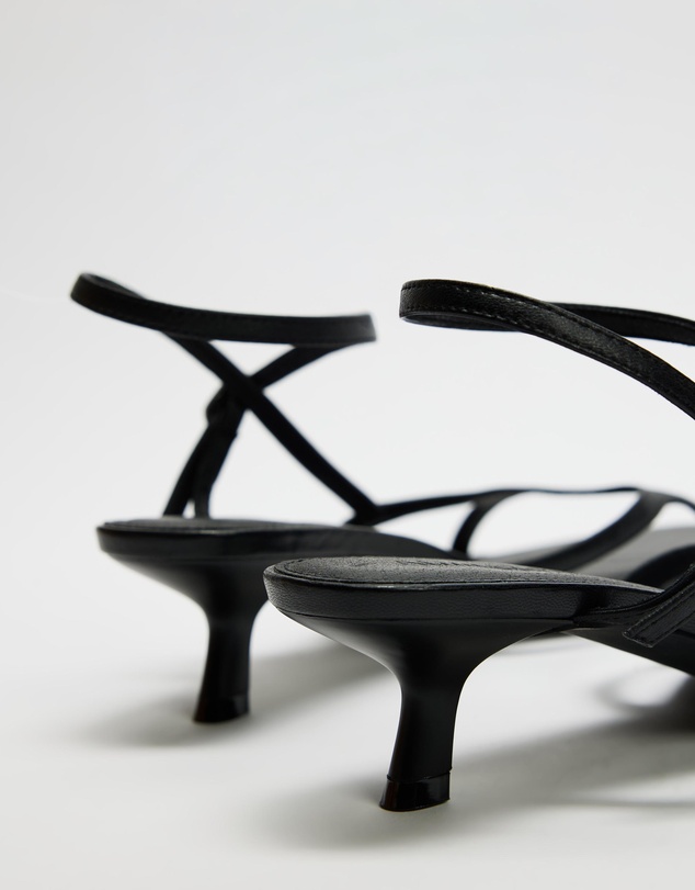 Atmos&Here - Aria Kitten Heel Strappy Leather Sandals