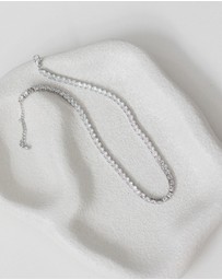 The White Collection - Tiffany - Modern Silver Bridal Necklace
