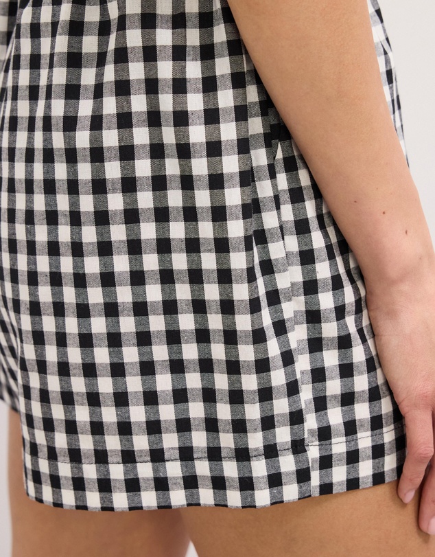 The Fated - Paige Gingham Drawstring Shorts