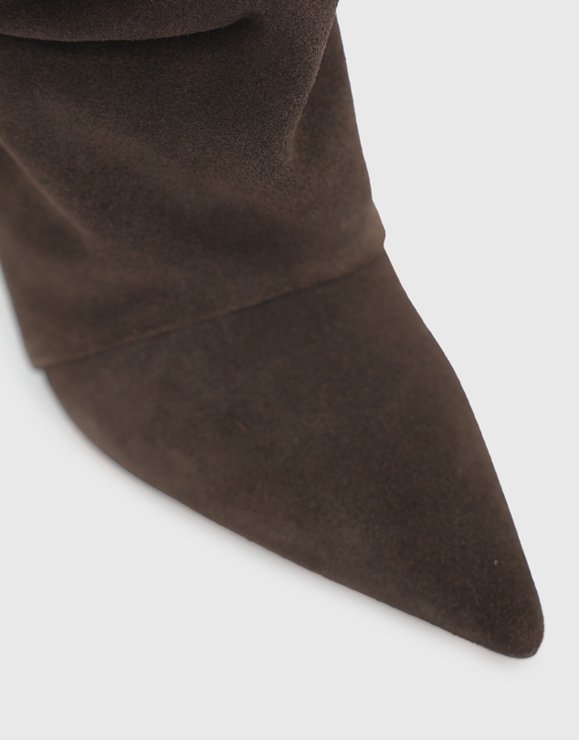 Betts - Lisbon Suede Leather Ruched Wedge Knee Boots