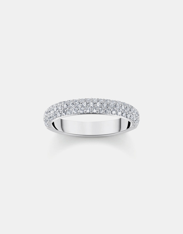 THOMAS SABO - Thin band ring with white zirconia small