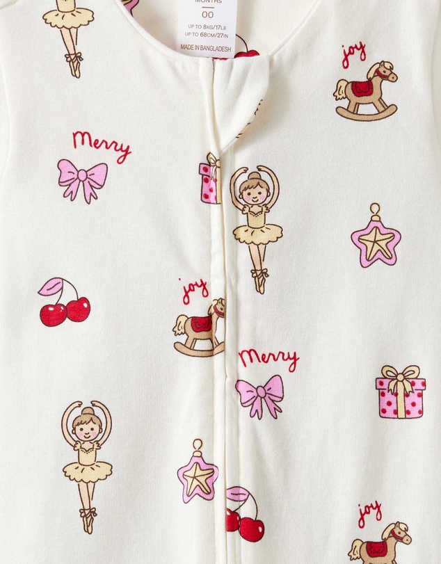 Cotton On Kids - Growie Short Sleeve Zip Romper