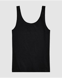 Lauren by Ralph Lauren - Cotton & Lace Scoop Neck Tank Top