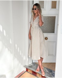 Esther & Co - Korbel Dress - Beige Stripe