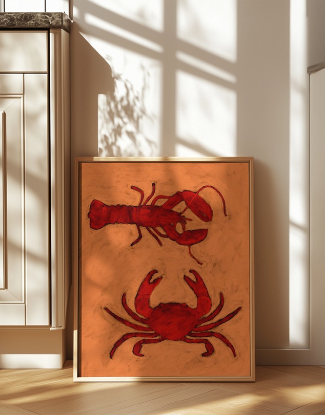 Olive et Oriel - Coastal Creatures by Shatha Al Dafai Art Print