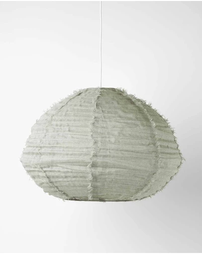 Aura Home - Cloud Fringed Linen Oval Pendant Shade