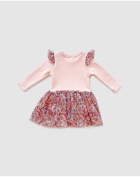 WITH LOVE FOR KIDS - Tulle Flutter Long Sleeve Tutu Onesie - Babies