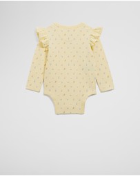 Country Road - Organically Grown Cotton Frill Long Sleeve Logo Bodysuit