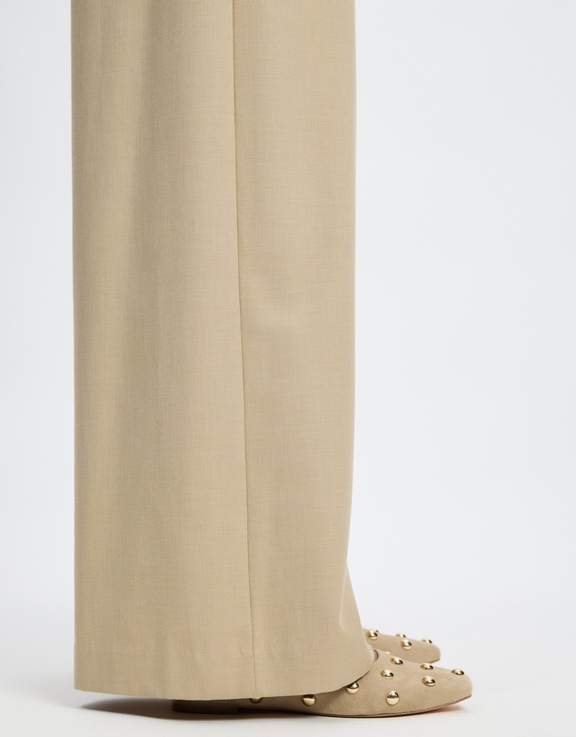 AERE - Studded Suede Ballet Flats