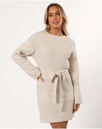 Petal & Pup - Lucca Mini Sweater Dress - Bone