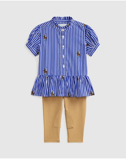 Polo Ralph Lauren - Polo Bear Cotton Shirt & Leggings Set - Babies