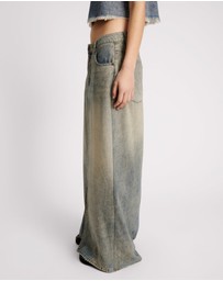 ONE TEASPOON - Dirty Blue Denim Column Skirt