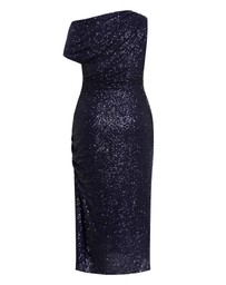 City Chic - Plus size Sequin Star Off Shoulder Maxi Dress - navy