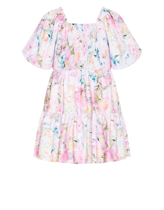 City Chic - Fantasy Print Puff Sleeve Mini Dress