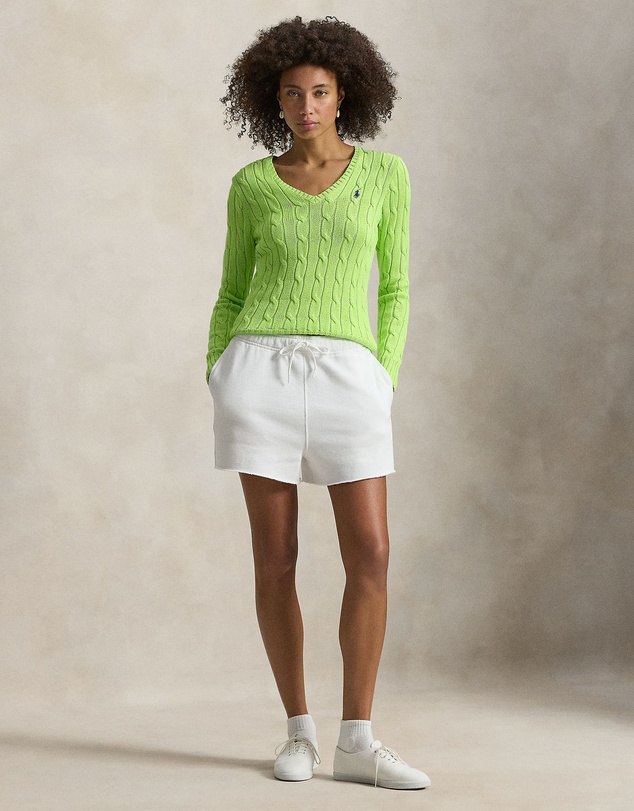 Polo Ralph Lauren - Cable-Knit Cotton V-Neck Sweater
