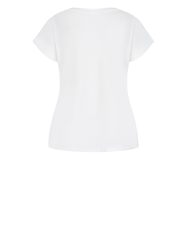 City Chic - Plus size Davina Cotton Tee - ivory
