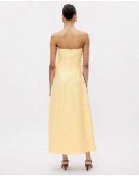 Minima Esenciales - Nivas Linen Empire Strapless Dress