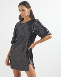 Dazie - Taylor Sequin Shirt Dress