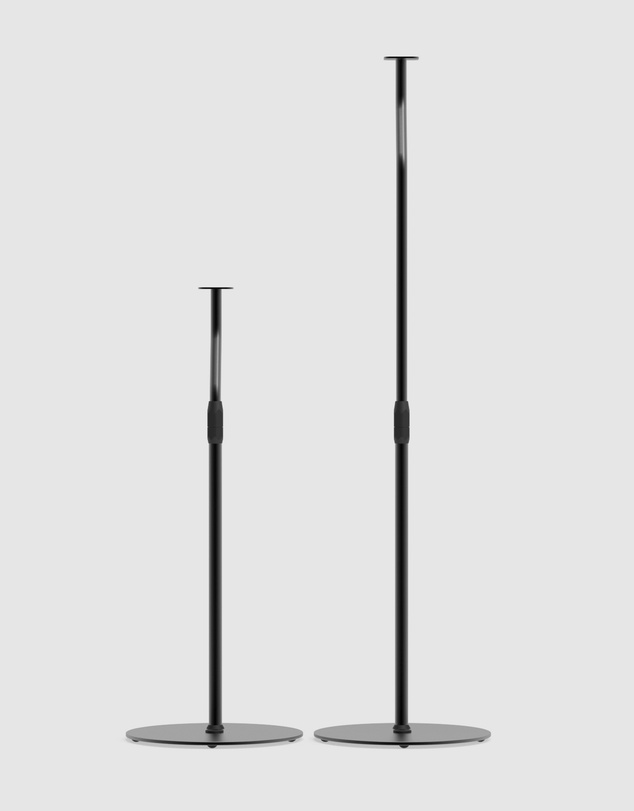 iWorld - Kanto SLH Universal Height Adjustable Speaker Stands for Satellites up to 4.1 kg - Black, Pair