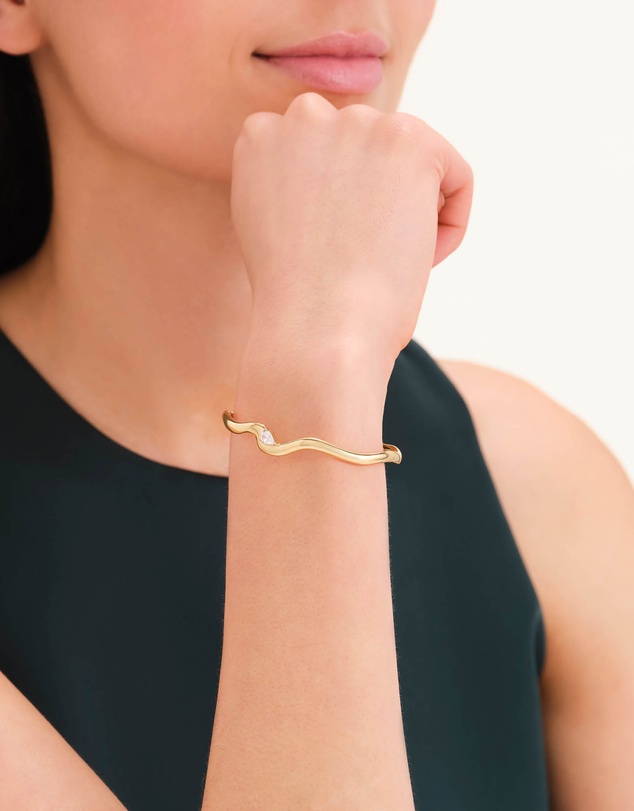 Rosefield - Marquise Wave Gold-Tone Bangle