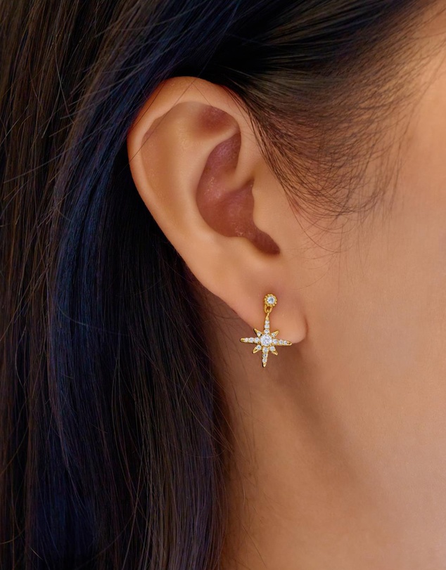 Ania Haie - Ania Haie Gold Dangling Nova Star Stud Earrings