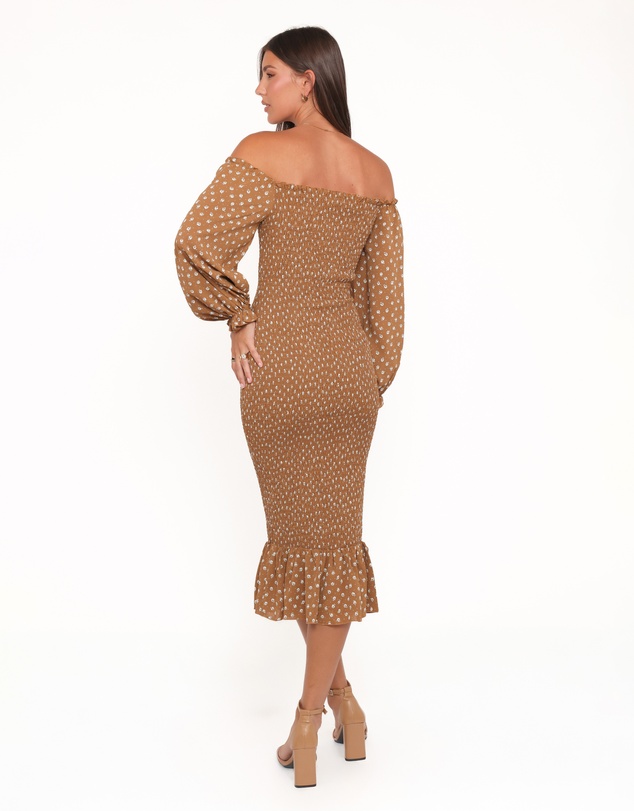 Petal & Pup - Sara Midi Dress - Brown Floral