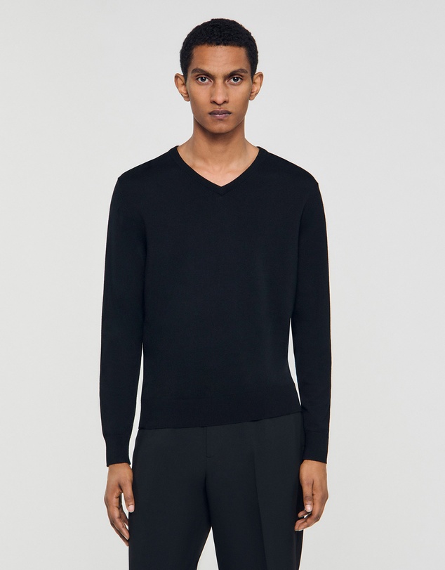 Sandro - Vneck Merinos Sweater